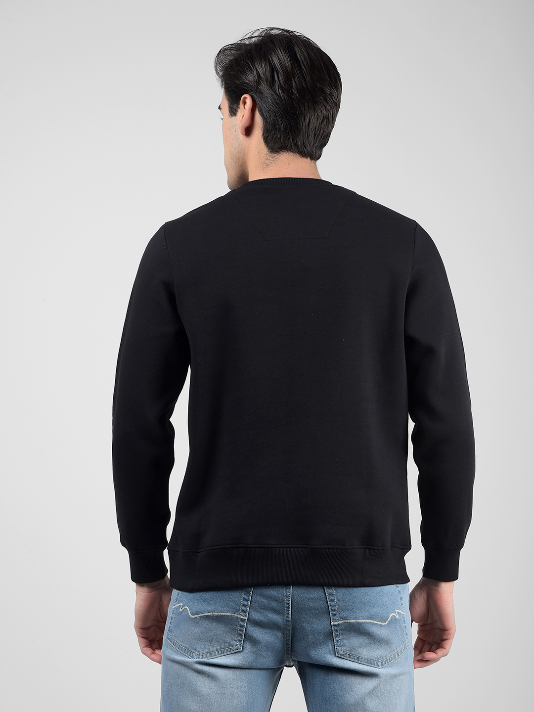 Numero Uno Men Logo Print Black Sweat Shirt
